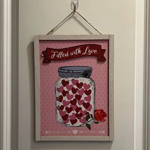 Pink Heart Wall Decor with Jar Design